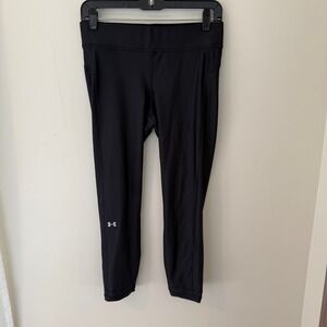 Under Armour HeatGear Compression Leggings‎ Black Cropped  Women's Size LG